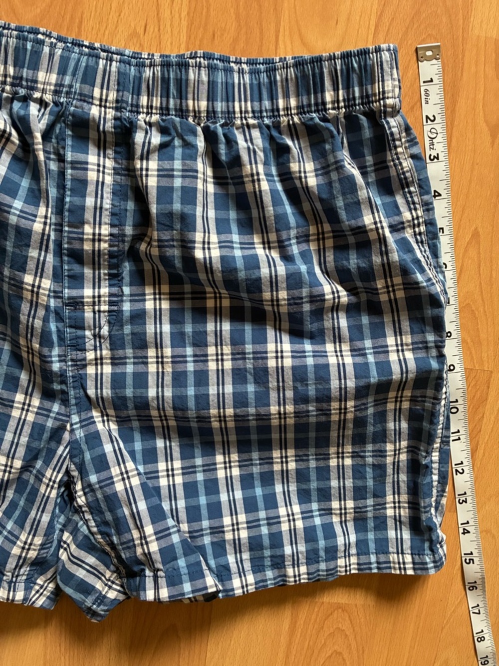 Old Navy Blue White Plaid Print Breathable Boxer Briefs Mens Sz M - Picture 8 of 8